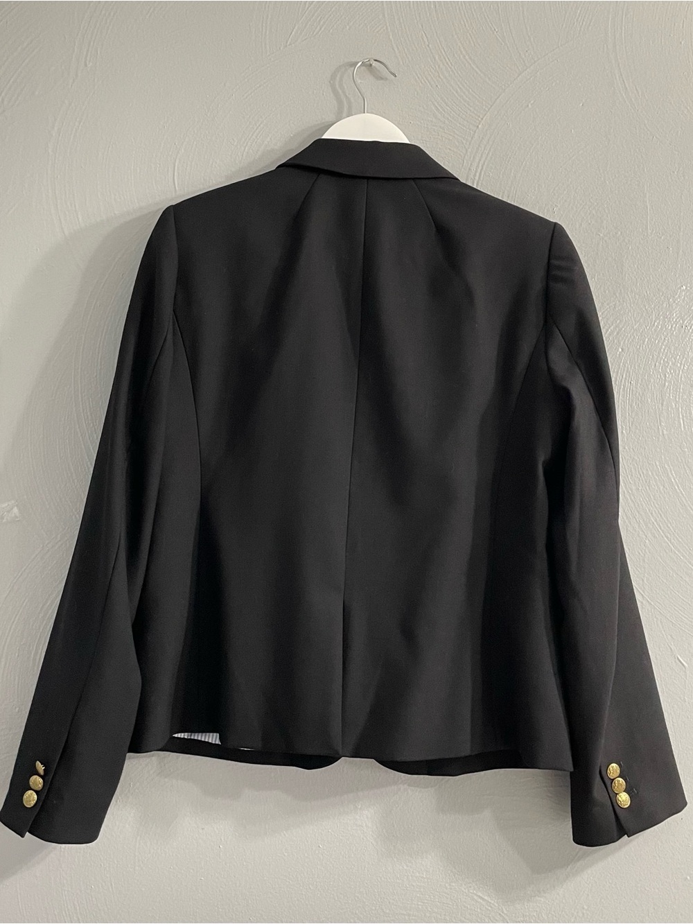 JCrew Original Schoolboy Blazer gold buttons black size 12 preppy office# AZ565 - Picture 9 of 14